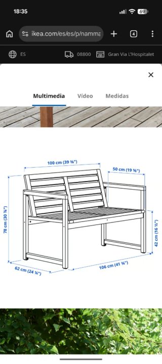 Banco de jardín IKEA NÄMMARÖ