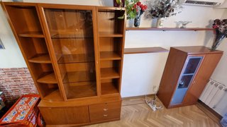 Mueble salón: librería, vitrina y mueble bar