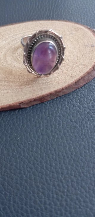 Anillo Plata y Amatista Morada