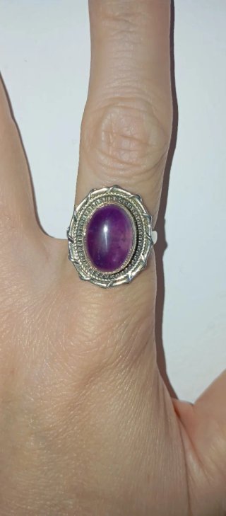 Anillo Plata y Amatista Morada