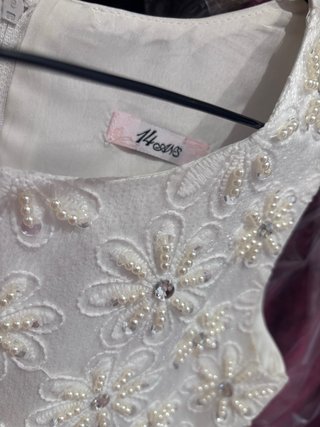 Vestido de comunión blanco y rosa