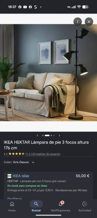 Lámpara de pie Hektar Ikea Arena