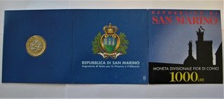 Repubblica San Marino moneta £ 1000 del 1997