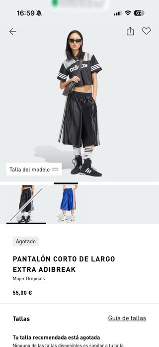 Pantalón corto Adidas Adibreak negro/blanco