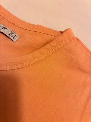 Camiseta Mango Naranja con Bolsillo