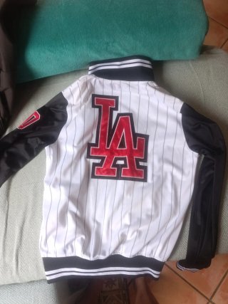 Chaqueta Los Angeles Rayas Blancas Negra