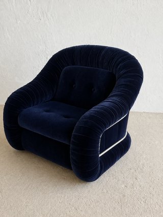 Butaca Salotti Space Age Terciopelo Azul