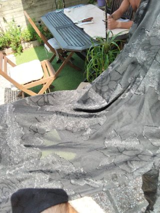 Pantaloni eleganti in pizzo nero