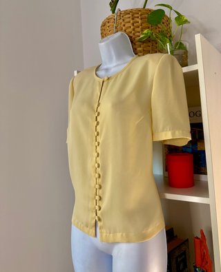 blusa amarillo mantequilla toque asiático- Vintage