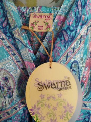 Vestido largo boho India. Talla única.Espalda rizo
