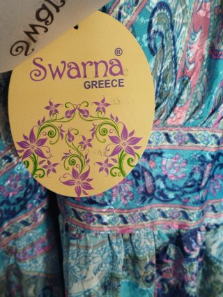 Vestido largo boho India. Talla única.Espalda rizo