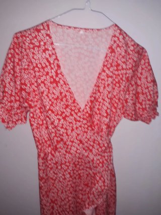 Vestido floral rojo talla S