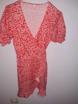 Vestido floral rojo talla S