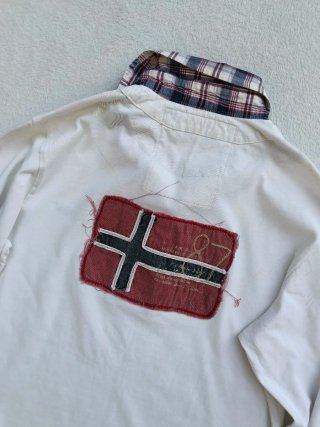 Polo Napapijri Beige con Bandiera Rossa