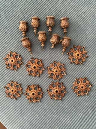 Lámpara araña antigua 8 brazos cristal