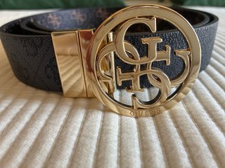 Cinturón Guess Mujer Reversible Negro/Dorado