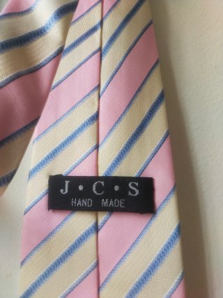 Corbata J.S.C 100% Seda Rosa y Amarillo pastel