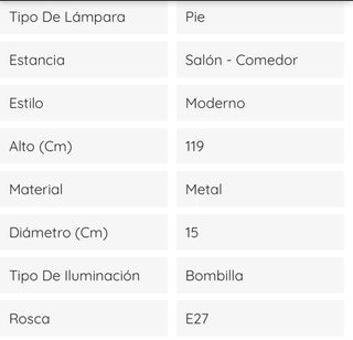 Lámpara de pie moderna metal y papel