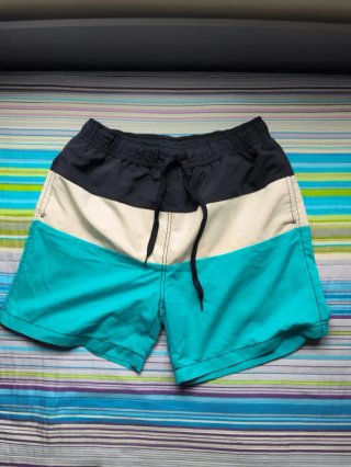 Bañador hombre rayas azul y blanco