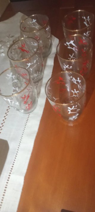 6 Vasos Vintage Japoneses Pintados a Mano