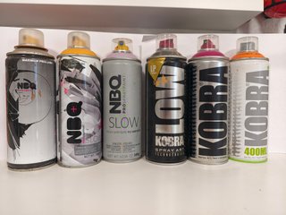 Lote 6 sprays vacíos: NBQ, Kobra