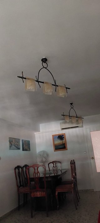 Lámpara de salón metal y cristal