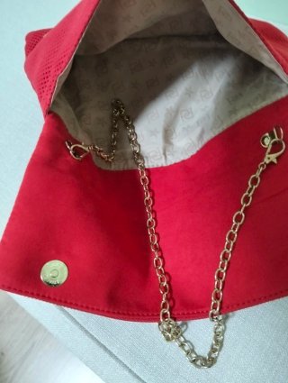 Bolso/Cartera de mano con cadena, ceremonia rojo