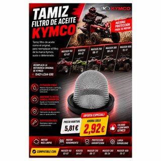 Filtro Aceite Kymco Maxxer 150/250/300/450i, KXR25