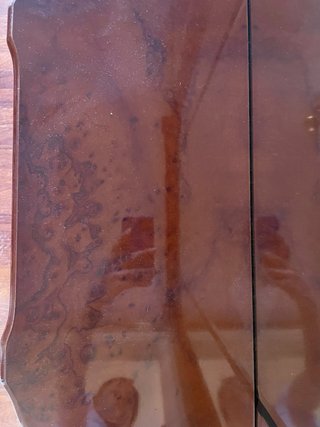 Mueble recibidor de madera con espejo