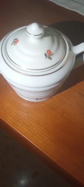 Juego café vintage porcelana fina pintado a mano