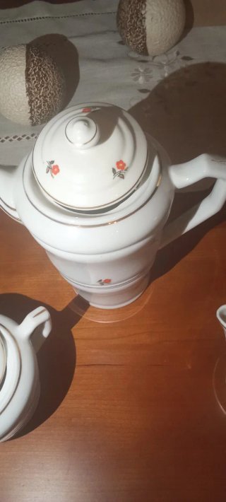 Juego café vintage porcelana fina pintado a mano