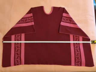 Poncho lana suave fucsia y rosa