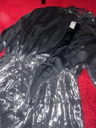 Vestito Mini Metallizzato Argento/Canna di Fucile