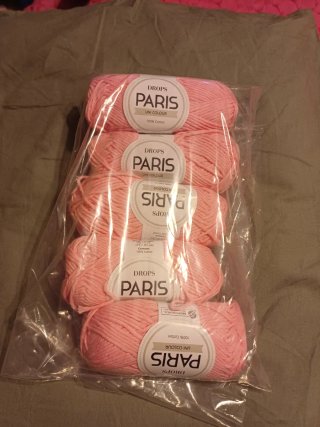 5 ovillos algodón Drops Paris rosa