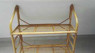 Estantería de bambú con 2 baldas