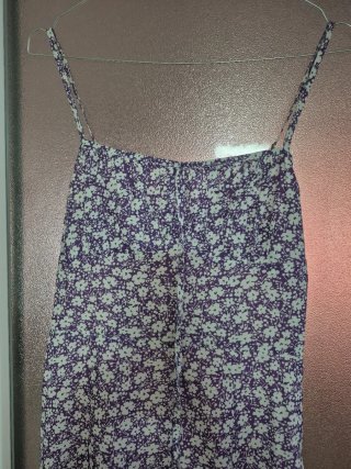 Vestido Verano Floral Morado Blanco