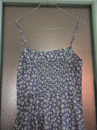 Vestido Verano Floral Morado Blanco