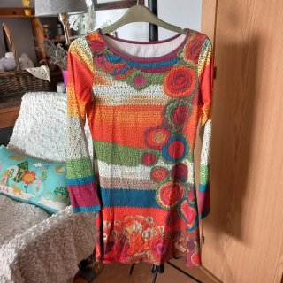 Vestido estampado floral manga larga