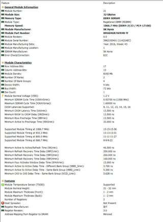 Memoria DDR4 ECC 2133MHz RDIMM 2x 32GB (64GB)