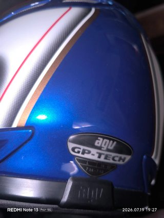 Casco Moto AGV Azul Blanco gp tech