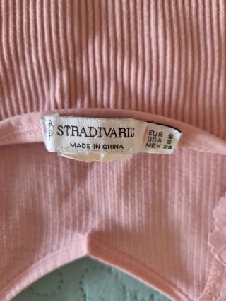Top rosa encaje verano talla única