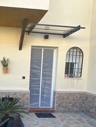 Marquesina tejado aluminio 150x80cm