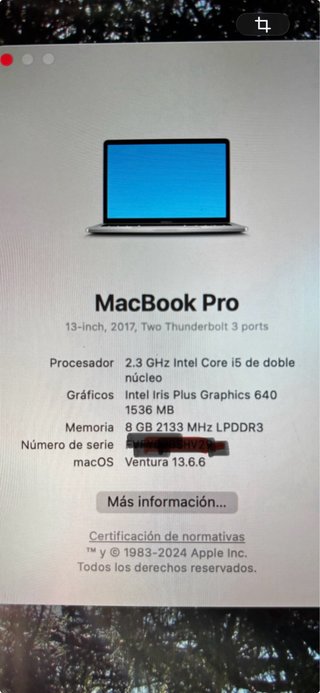 MacBook Pro 2017 Gris Espacial