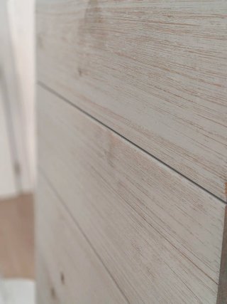 Cabecero madera desgastada beige/gris