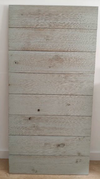 Cabecero madera desgastada beige/gris