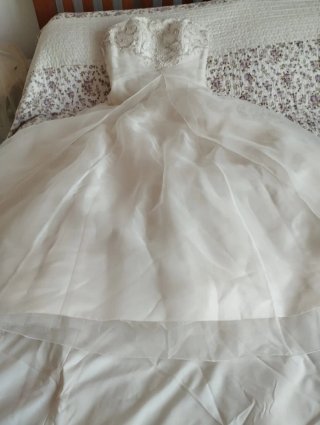 Vestido de Novia color champan con Bordados.
