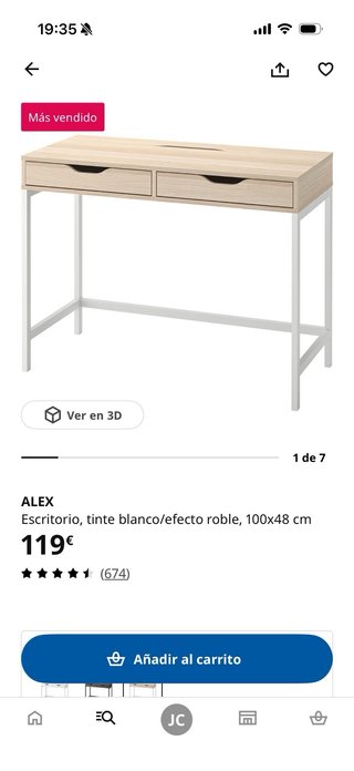 Escritorio Ikea Alex 100cm