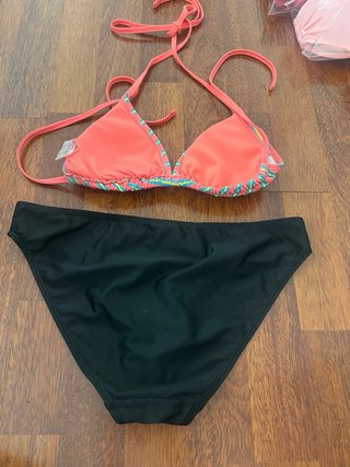 Bikini a righe corallo e verde tg.s