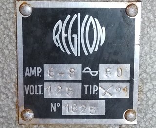 Cargador Regicon 125V AC 6-12V DC Antiguo