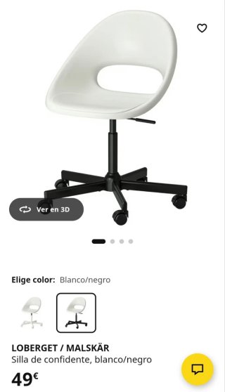 Silla escritorio Ikea blanca